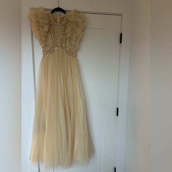 Gold Zimmerman Floor Length Gown - Picture 1 of 6